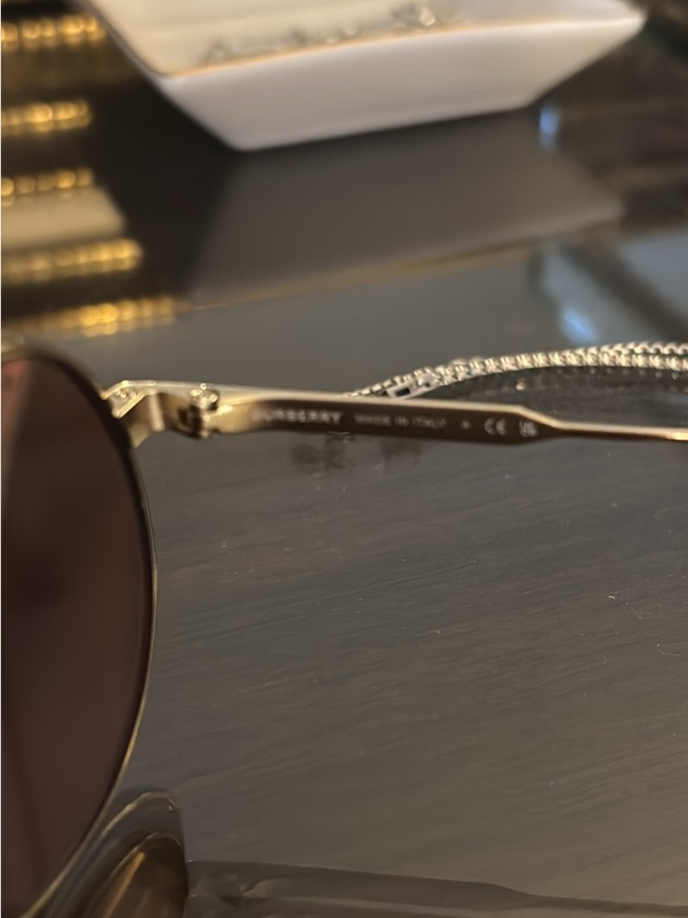 Burberry Brown and Tan Branded Sunglasses Case with Card - Picture 6 of 9